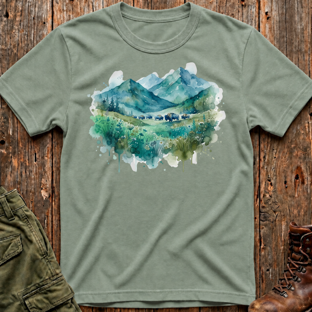 Bison Watercolor T-Shirt