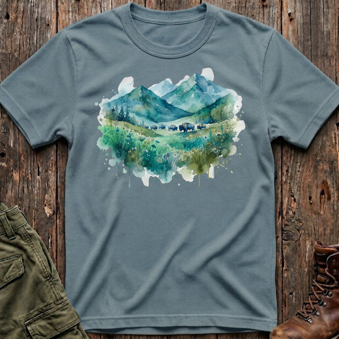Bison Watercolor T-Shirt