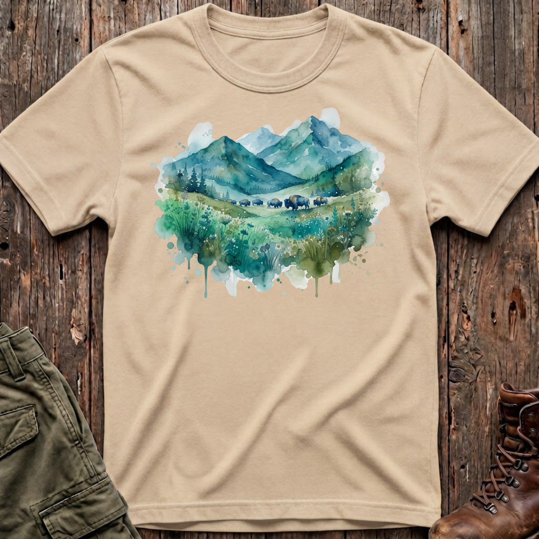 Bison Watercolor T-Shirt