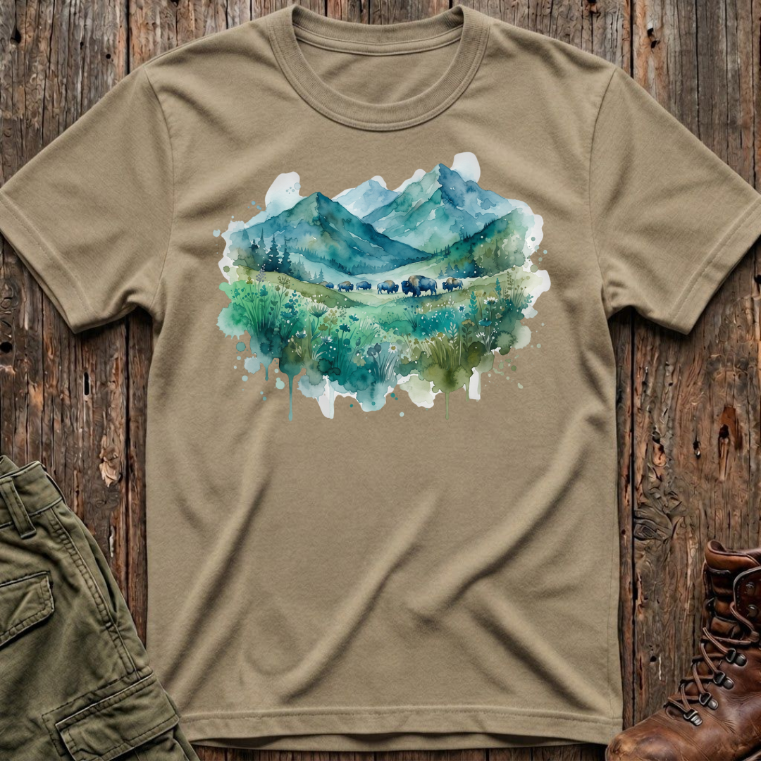 Bison Watercolor T-Shirt