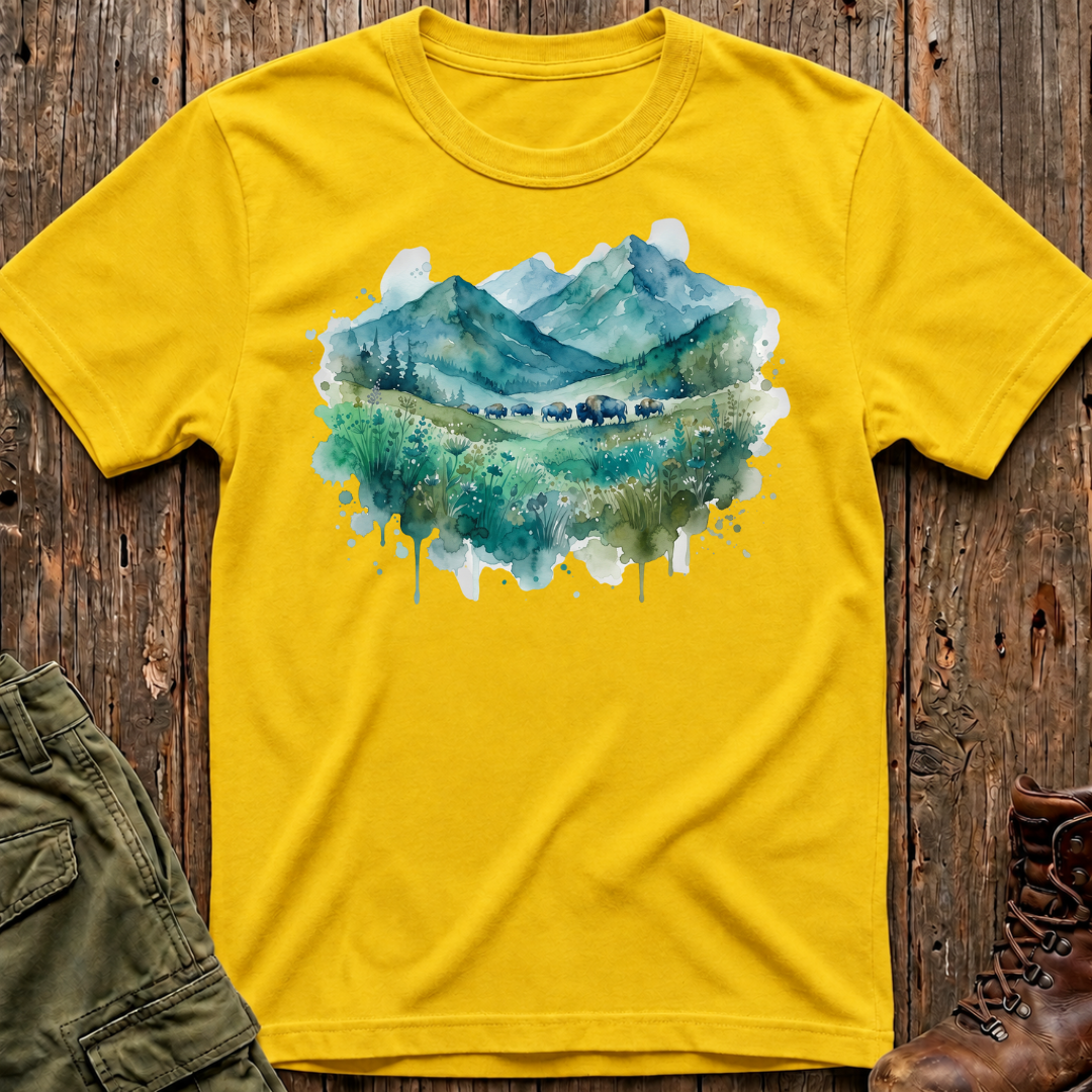 Bison Watercolor T-Shirt