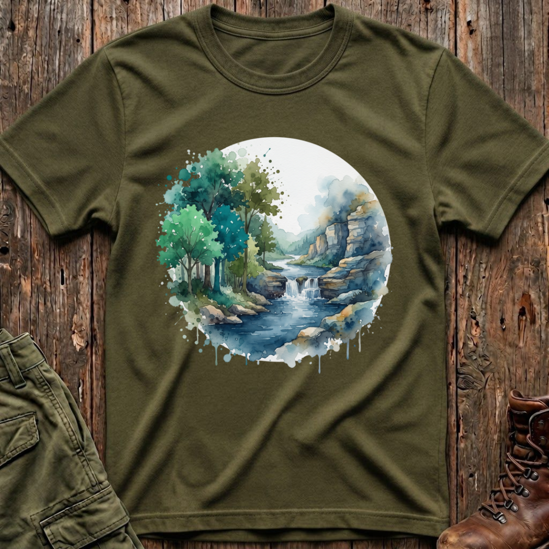 Watercolor Waterfall T-Shirt