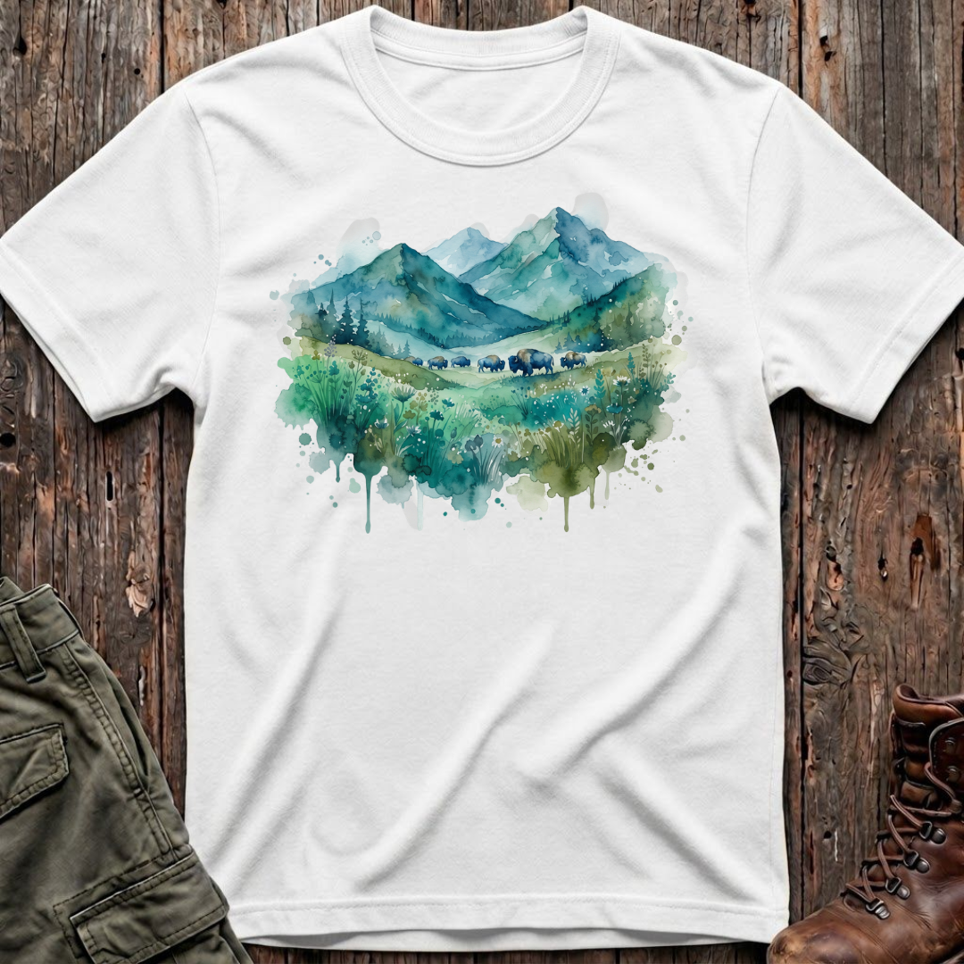 Bison Watercolor T-Shirt